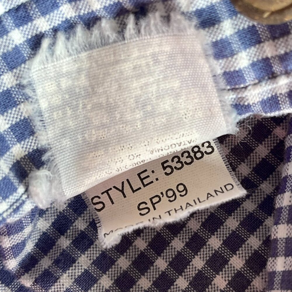 Patagonia vintage blue gingham sleeveless shirt XS - Picture 6 of 8